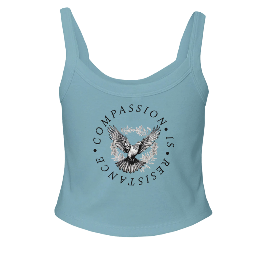 Redacted Kindness Is Radical Micro Ribbed Scoop Tank
