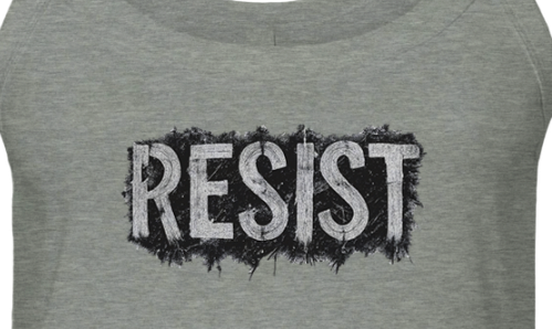 "RESIST" War-Torn Edition Micro Ribbed Scoop Tank