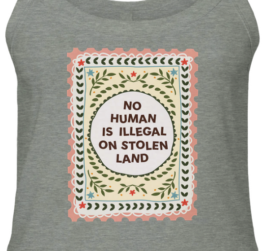 No Human Is Illegal Micro Ribbed Scoop Tank