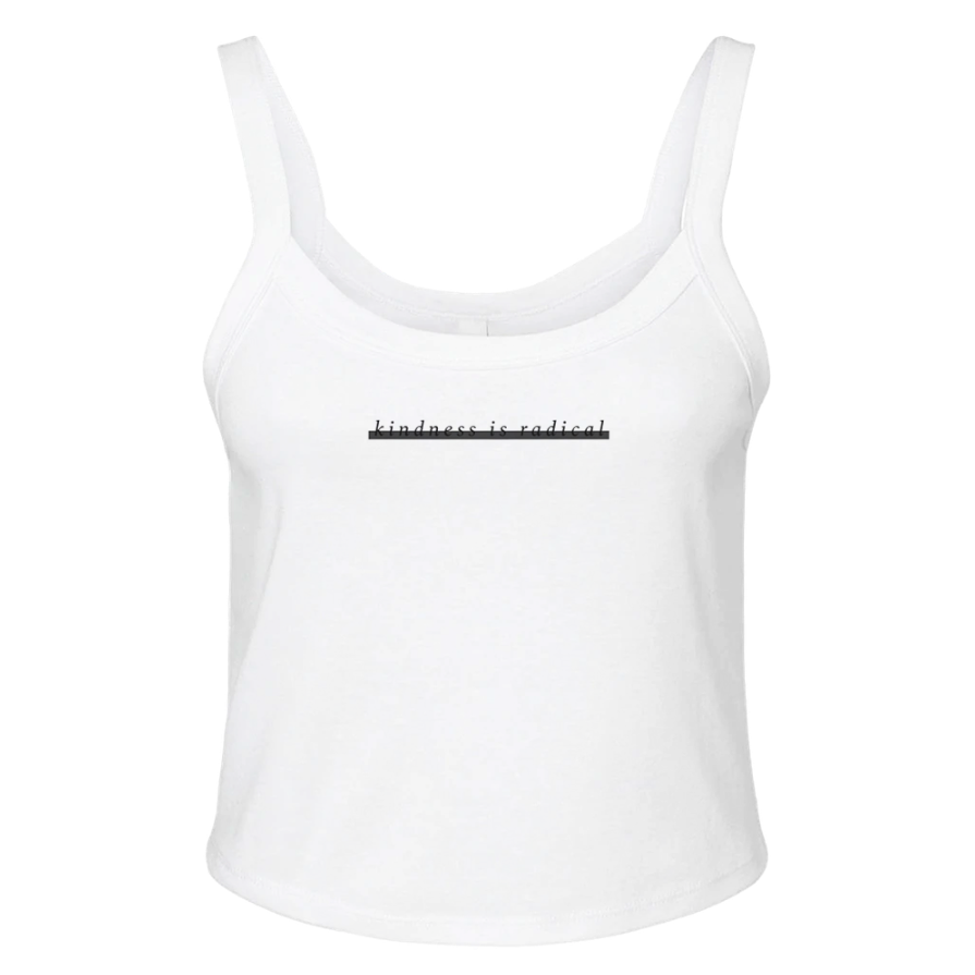 Redacted Kindness Is Radical Micro Ribbed Scoop Tank