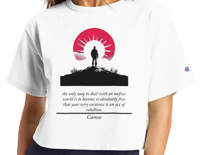 Camus Stand Free Cropped T-Shirt