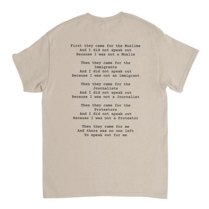 Familiar Silence – A Modern Retelling of “First They Came” T-Shirt