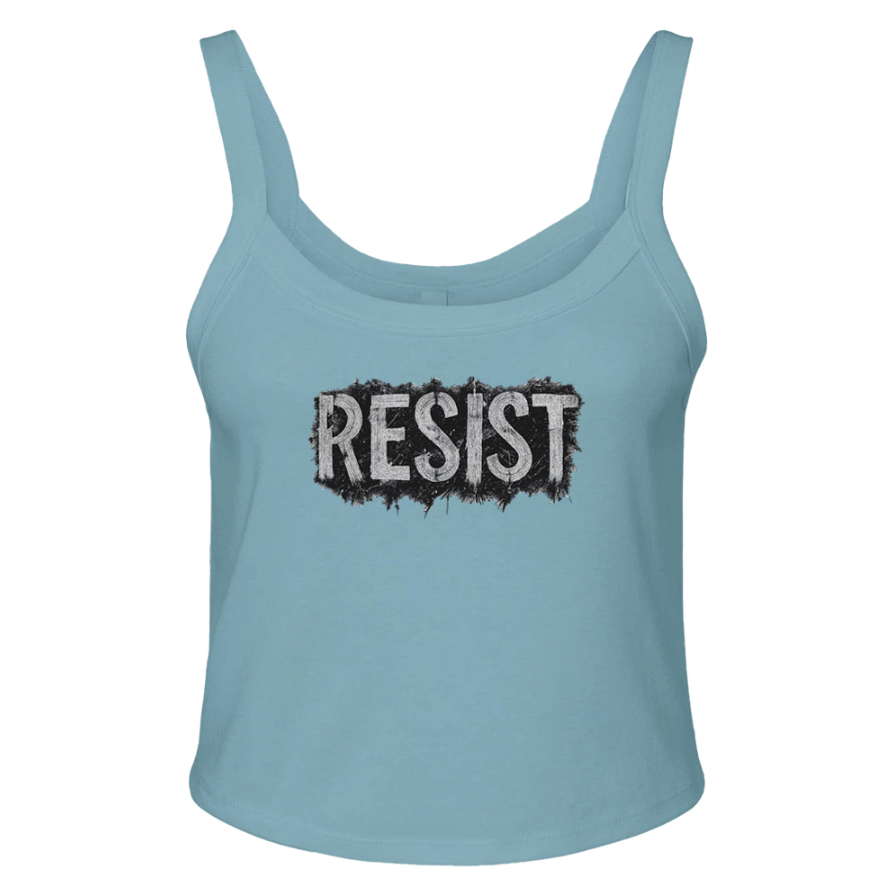 "RESIST" War-Torn Edition Micro Ribbed Scoop Tank