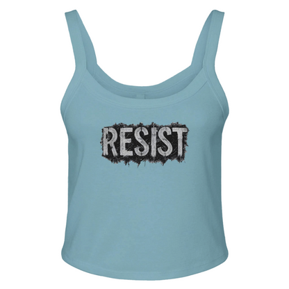 "RESIST" War-Torn Edition Micro Ribbed Scoop Tank