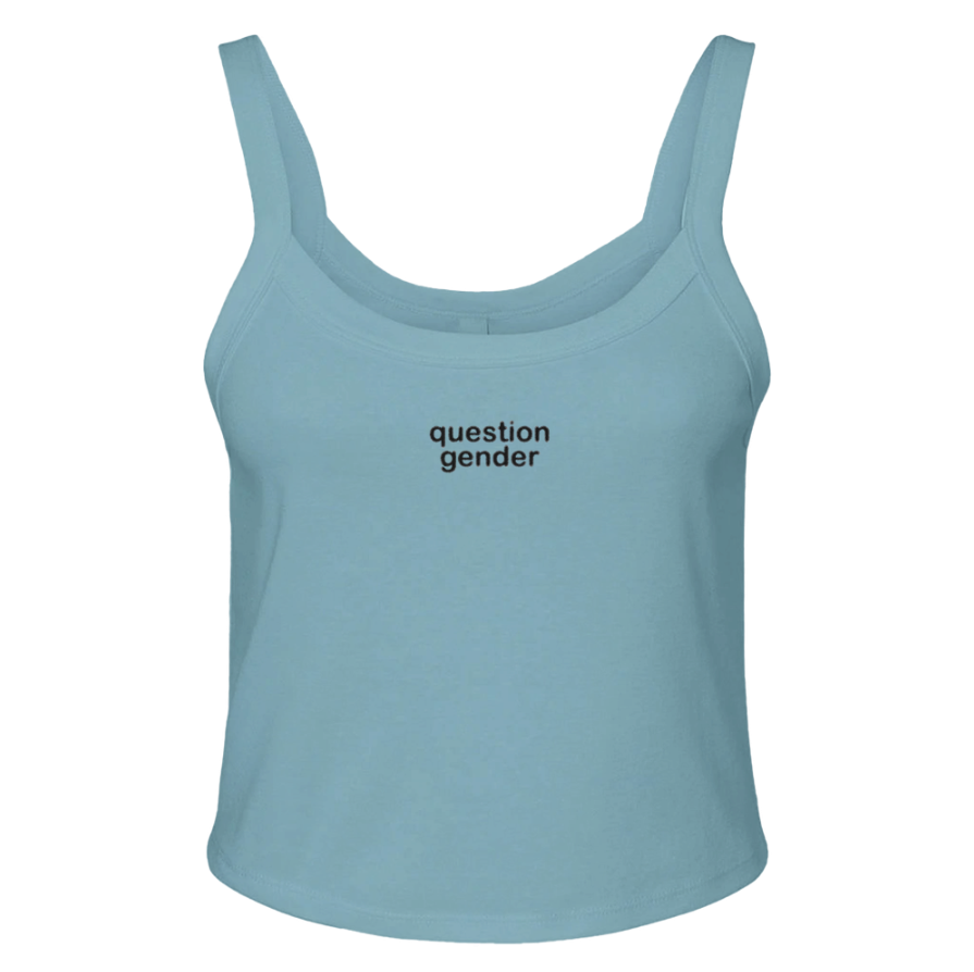 Question Gender Micro Ribbed Scoop Tank