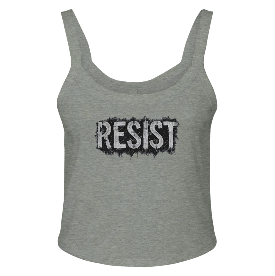 "RESIST" War-Torn Edition Micro Ribbed Scoop Tank