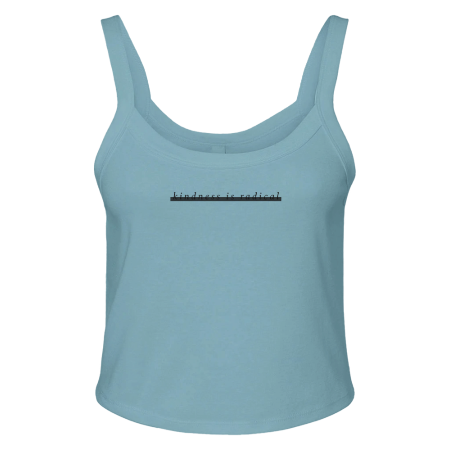 Redacted Kindness Is Radical Micro Ribbed Scoop Tank