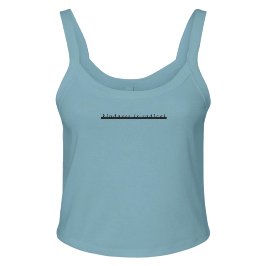 Redacted Kindness Is Radical Micro Ribbed Scoop Tank