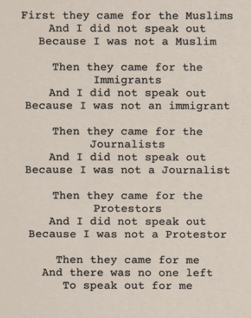 Familiar Silence – A Modern Retelling of “First They Came” T-Shirt