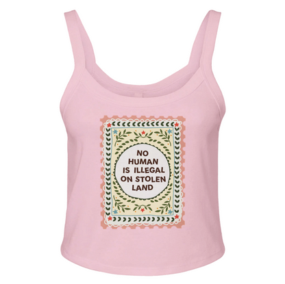 No Human Is Illegal Micro Ribbed Scoop Tank