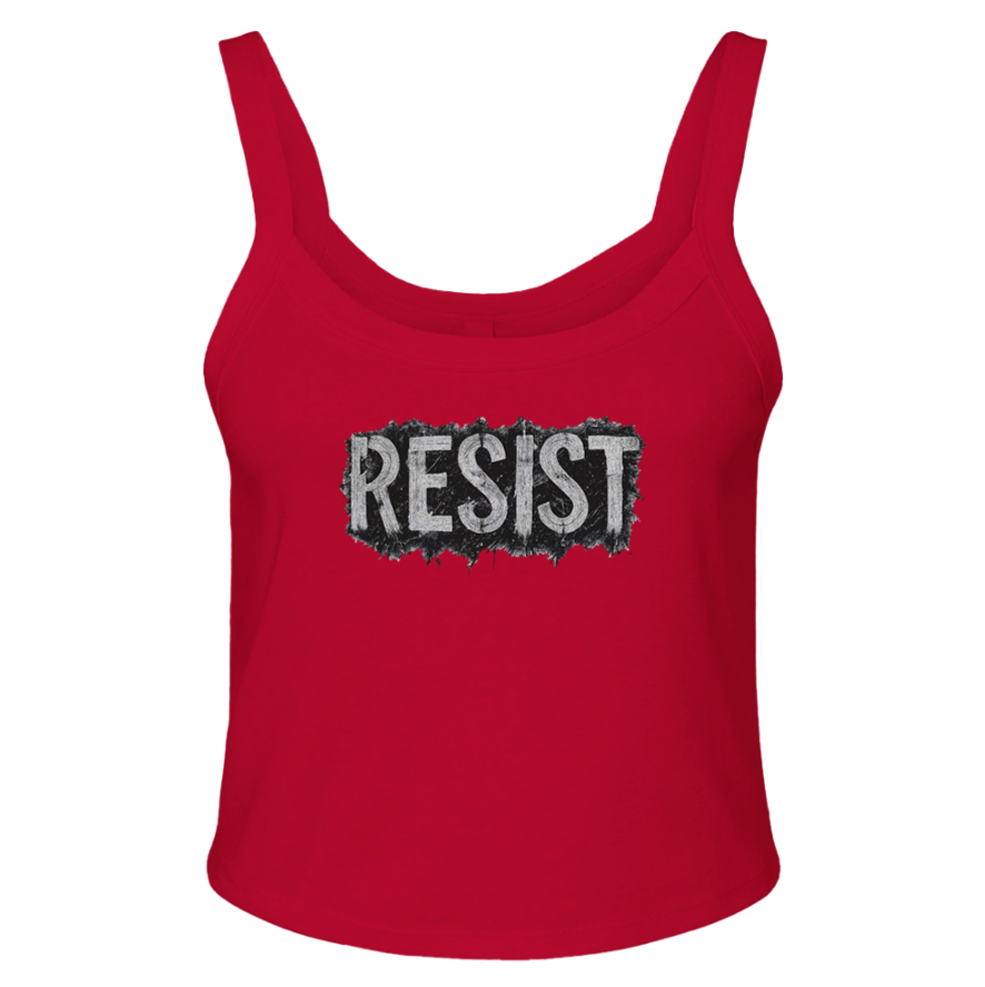 "RESIST" War-Torn Edition Micro Ribbed Scoop Tank