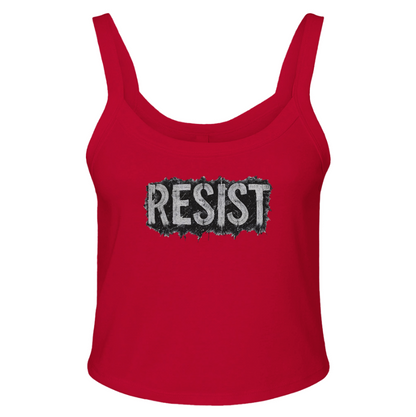 "RESIST" War-Torn Edition Micro Ribbed Scoop Tank