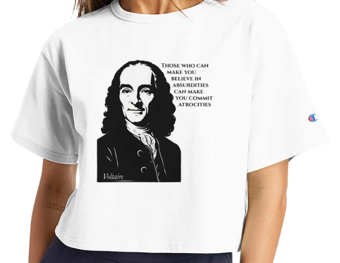 Absurdities & Atrocities - Voltaire Cropped T-Shirt